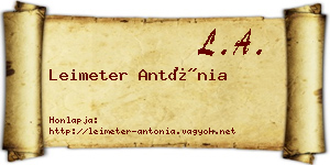 Leimeter Antónia névjegykártya
